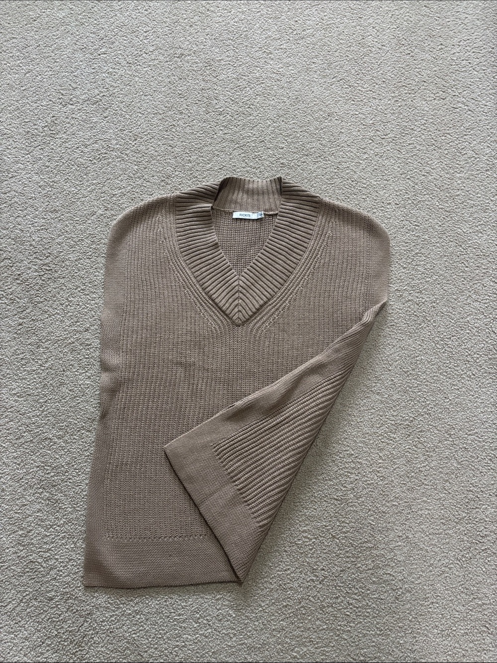 Ricki's Taupe V-Neck Knit Poncho Sweater
